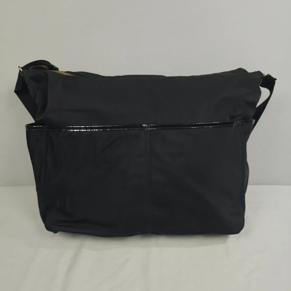 Kate Spade Diaper Bag Black Nylon Patent Leather with Changing Pad